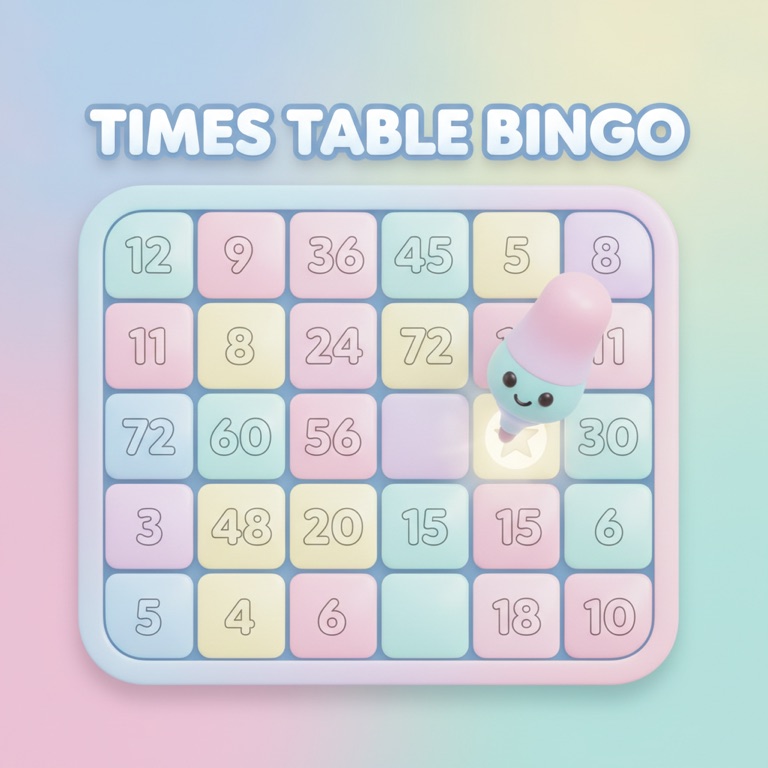 Play Times Table Bingo β free memory game